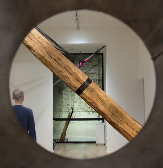 Objective 2016 wood (wenge, Iroko), metal pipe 240 x 240 cm